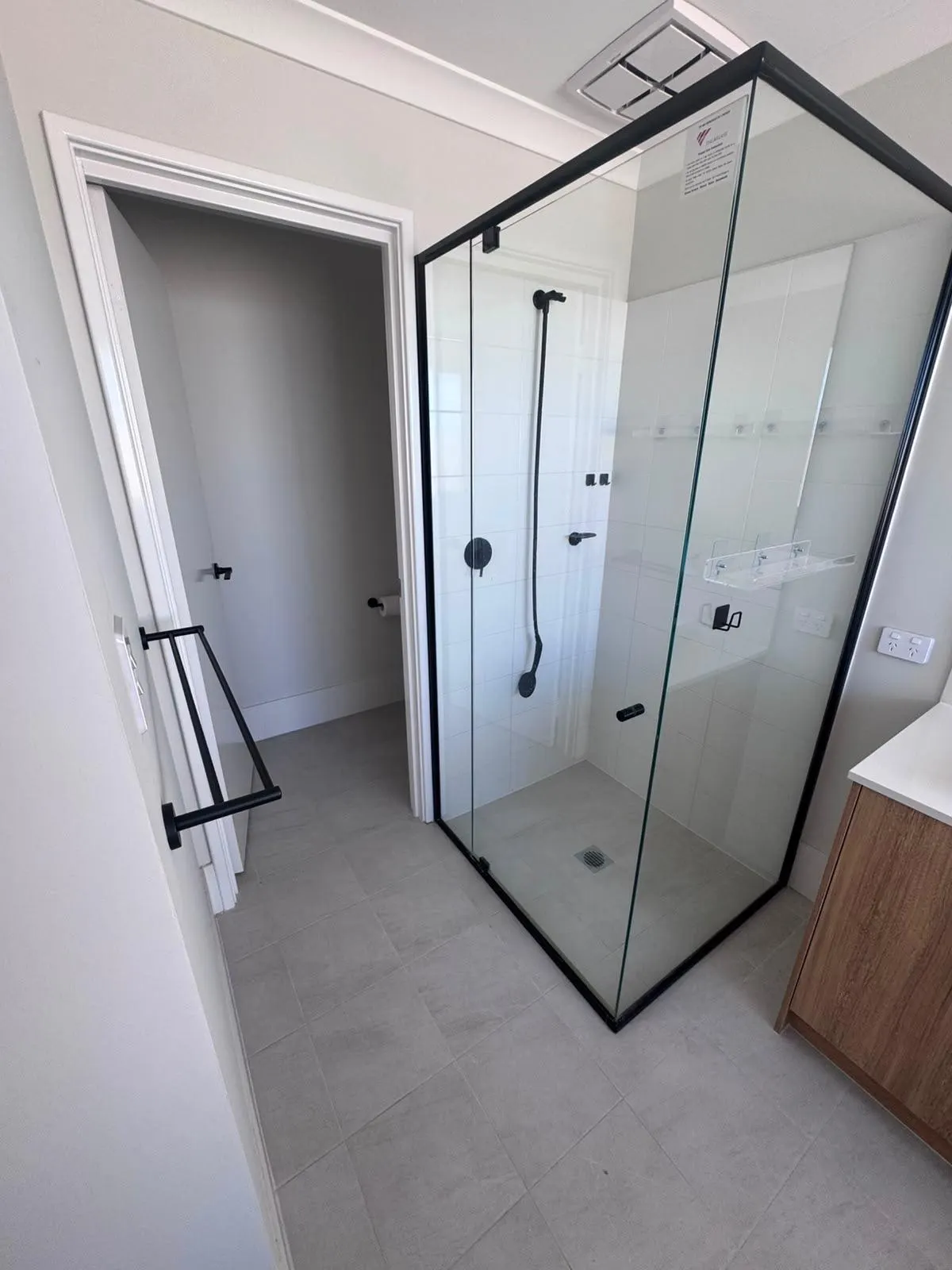 Framed shower screen and tiles - residential clean by Freshco Kleen in Perth